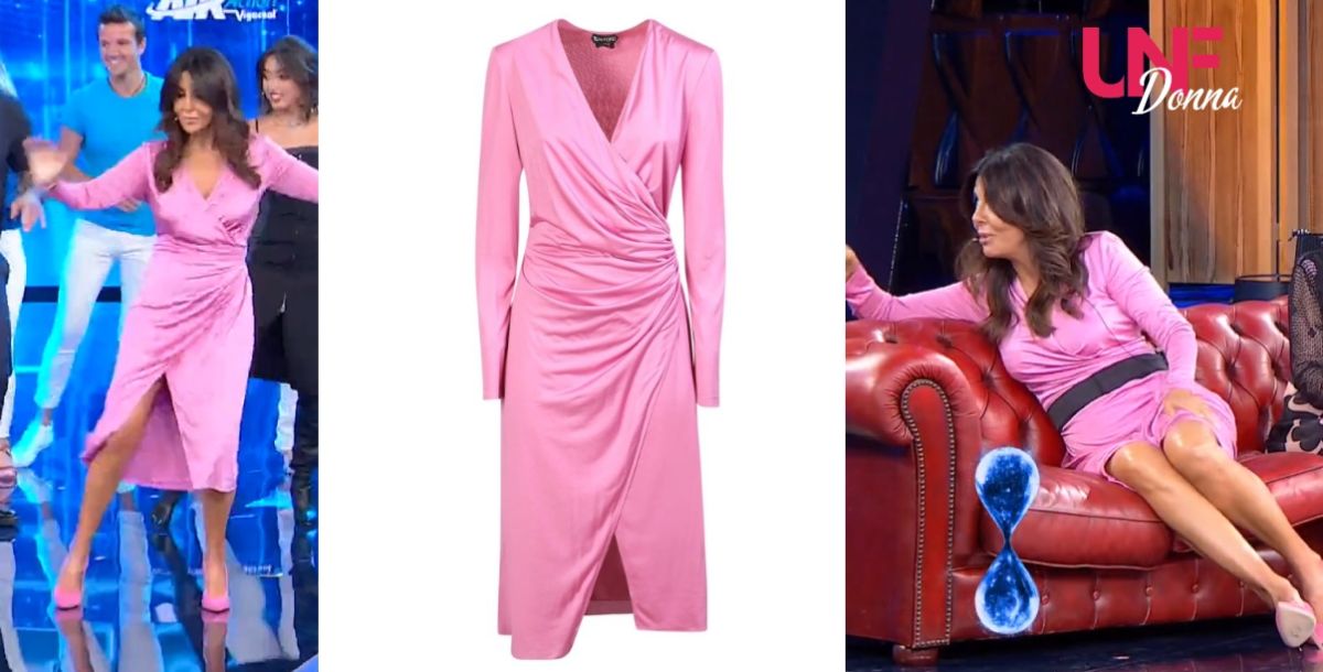 vestito rosa di seta sabrina ferilli