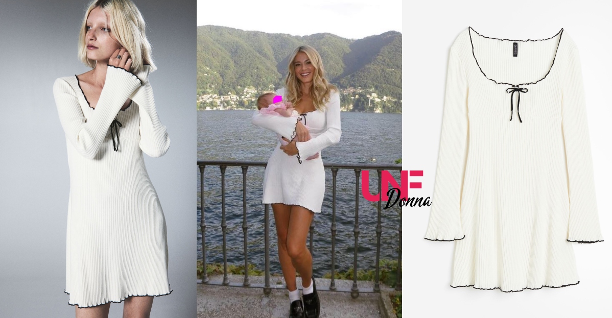 diletta leotta vestitino bianco H&M