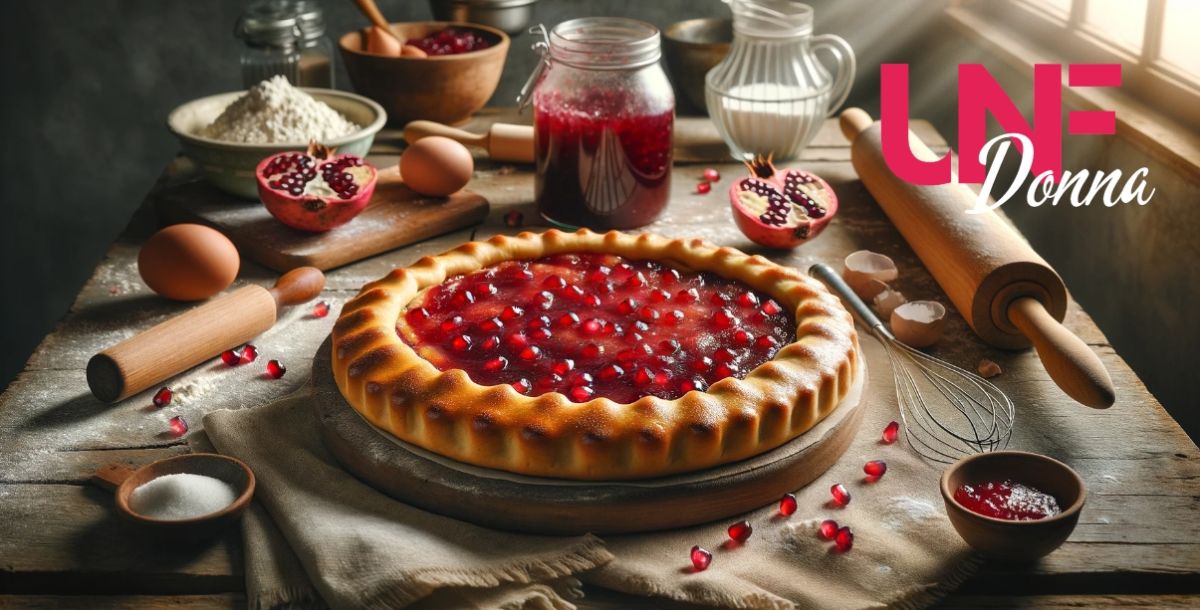 crostata con confettura di melograno