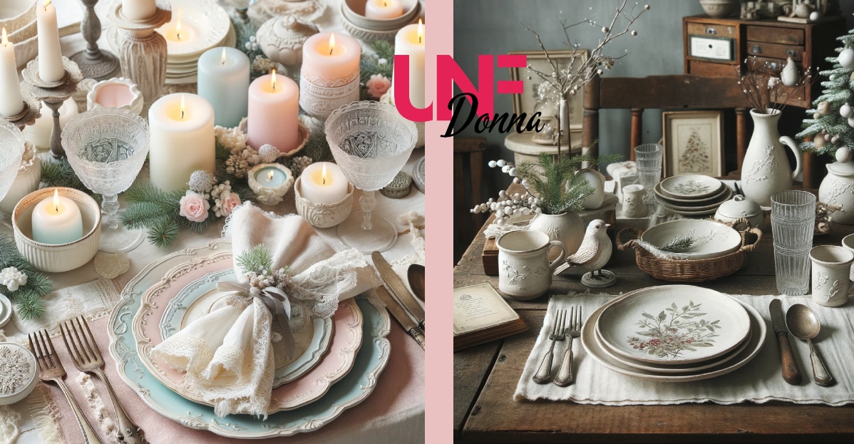 tavola di natale in stile shabby chic consigli