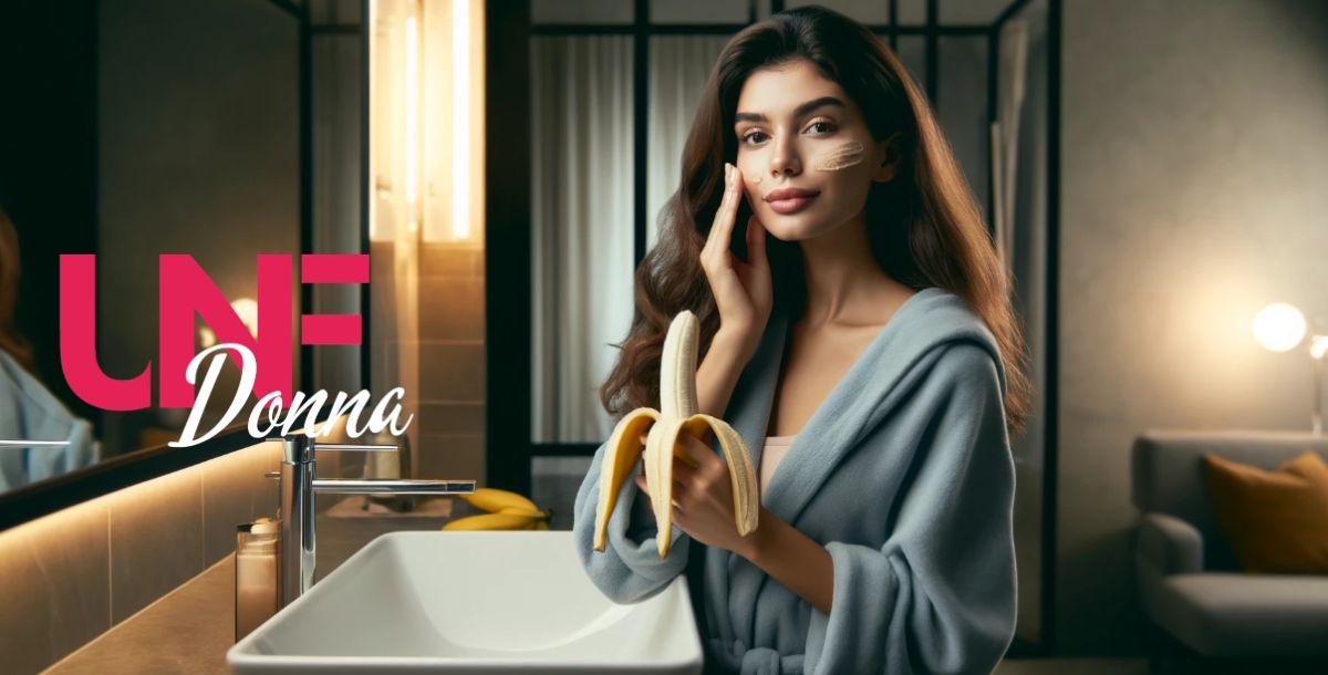 donna buccia di banana viso