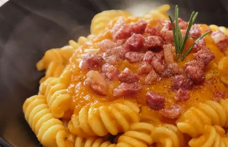 Fusilli zucca e pancetta